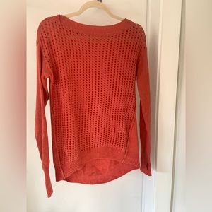 Pumpkin / muted tangerine-colored sweater - If it Were Me Sweater size S